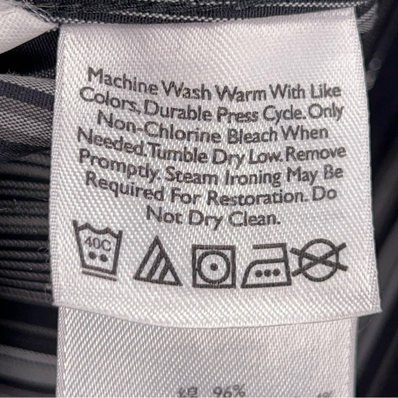 Medium Eddie Bauer Grey Striped Button Front Top Womens Long Sleeve Silver - Picture 14 of 14